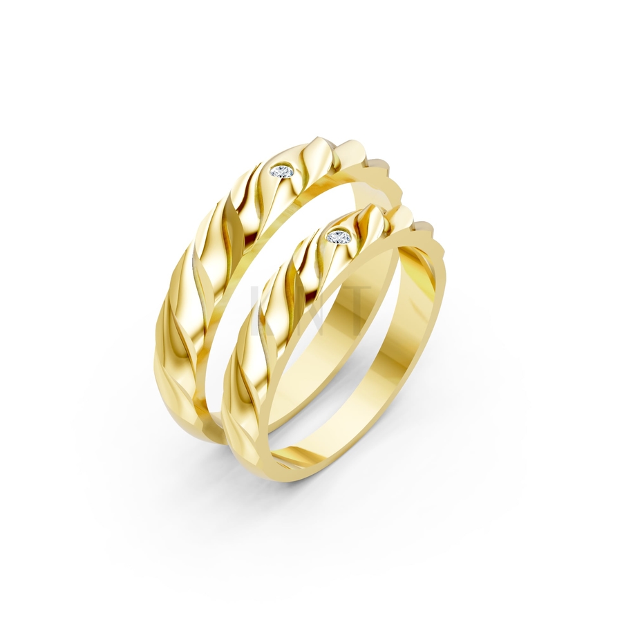 Nhẫn cưới A146 màu Vàng Gold thiết kế tinh tế, sang trọng