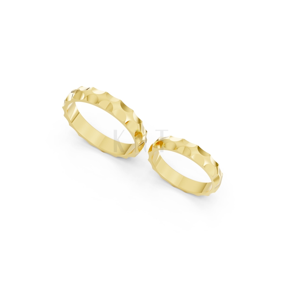 Nhẫn cưới A154 màu Vàng Gold thiết kế phá cách, sang trọng