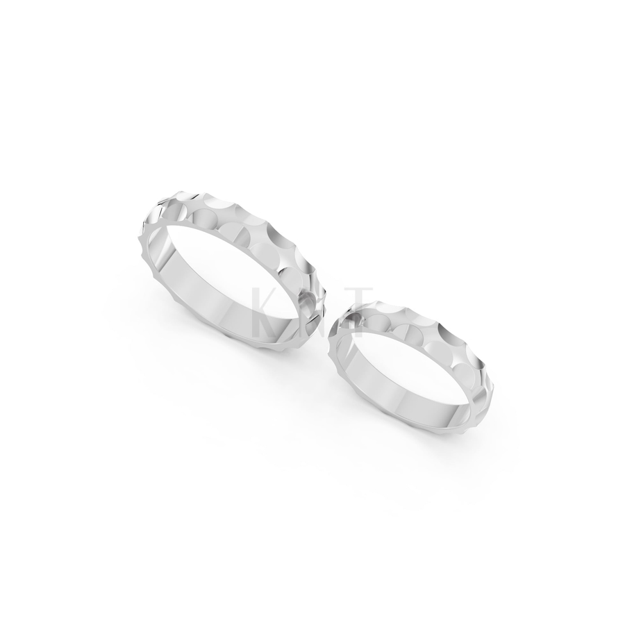 Nhẫn cưới A154 màu vàng trắng White Gold kiểu dáng cá tính, hiện đại