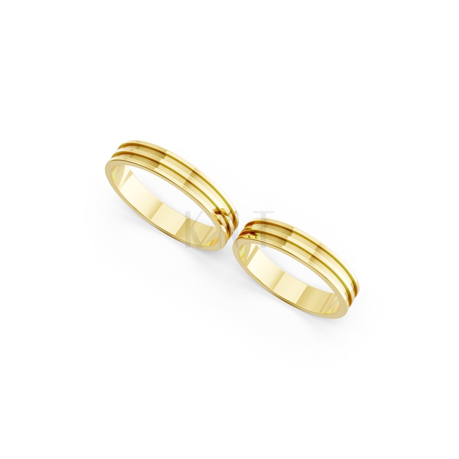 Nhẫn cưới Collab Ceramic – A162 màu Vàng Gold vàng 10K/14K/18K/607 cao cấp, thanh lịch