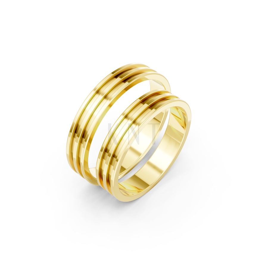 Nhẫn cưới Collab Ceramic – A162 màu Vàng Gold thiết kế tinh tế, sang trọng