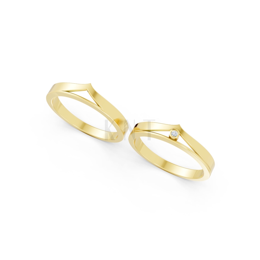 Nhẫn cưới A165 màu Vàng Gold vàng 10K/14K/18K/607 cao cấp, thanh lịch