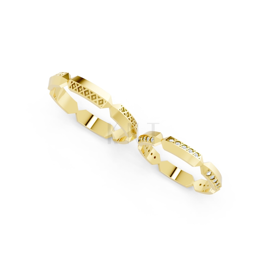 Nhẫn cưới A166 màu Vàng Gold vàng 10K/14K/18K/607 cao cấp, thanh lịch