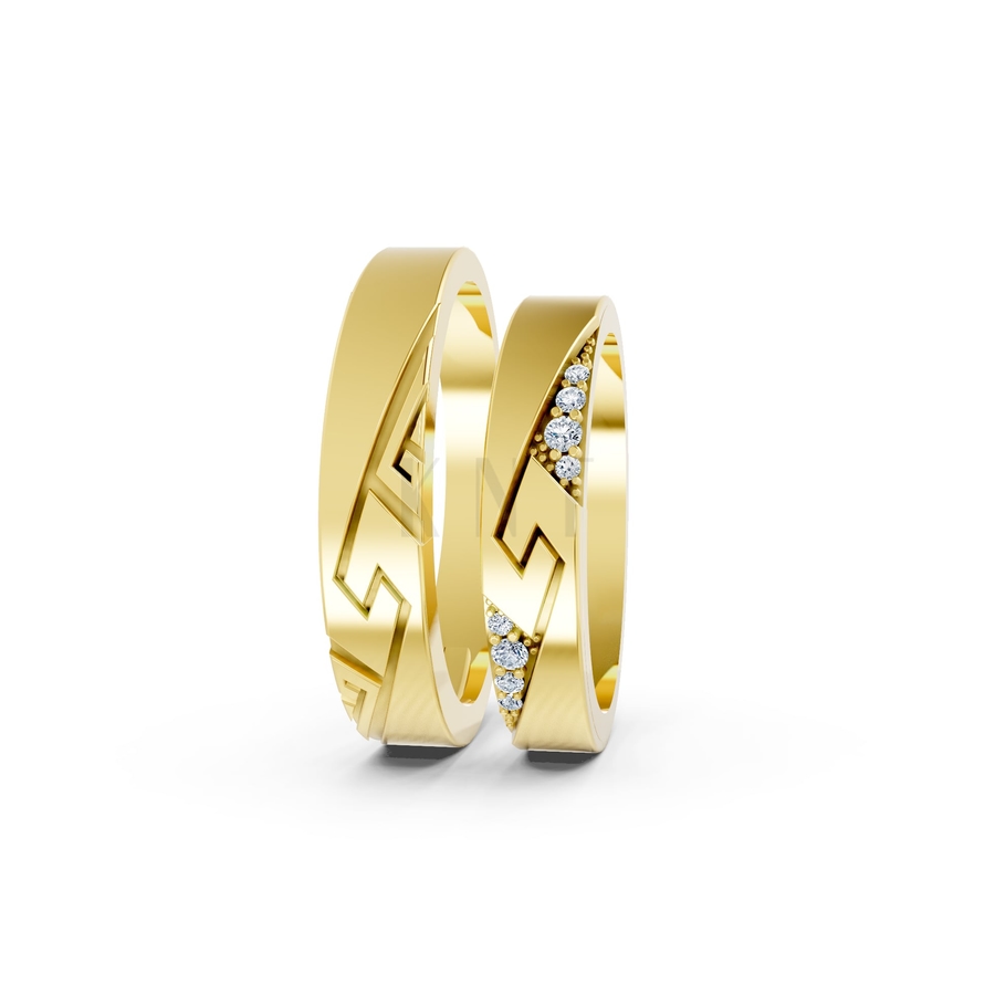 NHẪN CƯỚI A167 màu Vàng Gold thiết kế phá cách, sang trọng