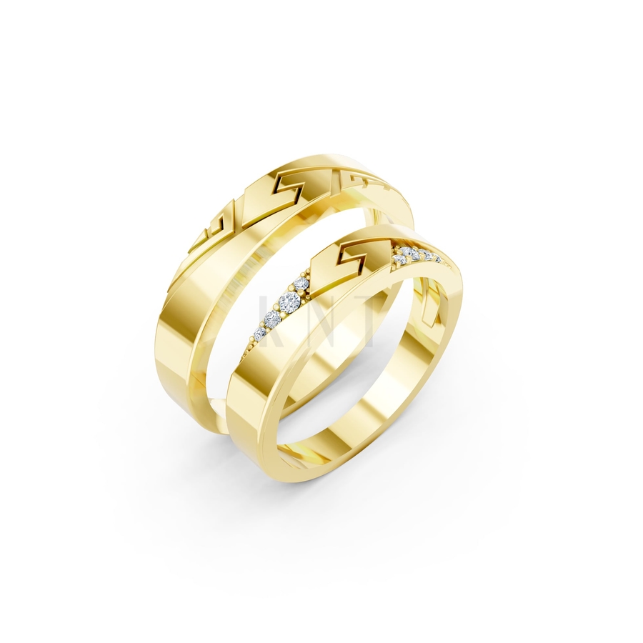 NHẪN CƯỚI A167 màu Vàng Gold thiết kế tinh tế, sang trọng