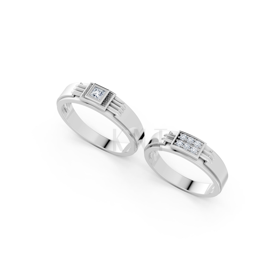 Nhẫn cưới A168 màu vàng trắng White Gold kiểu dáng cá tính, hiện đại