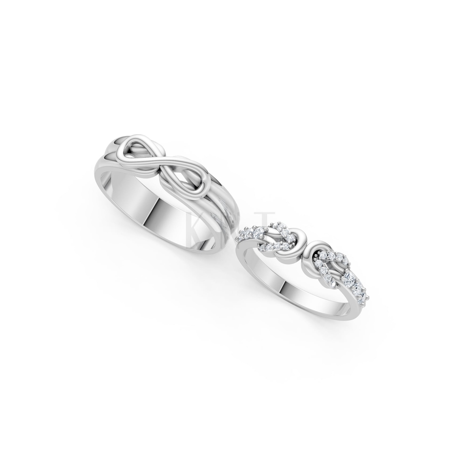 Nhẫn cưới A169 màu vàng trắng White Gold vàng sáng bóng, thiết kế trẻ trung