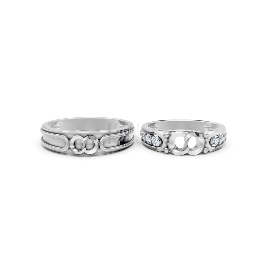 NHẪN CƯỚI A170 màu vàng trắng White Gold kiểu dáng cá tính, hiện đại