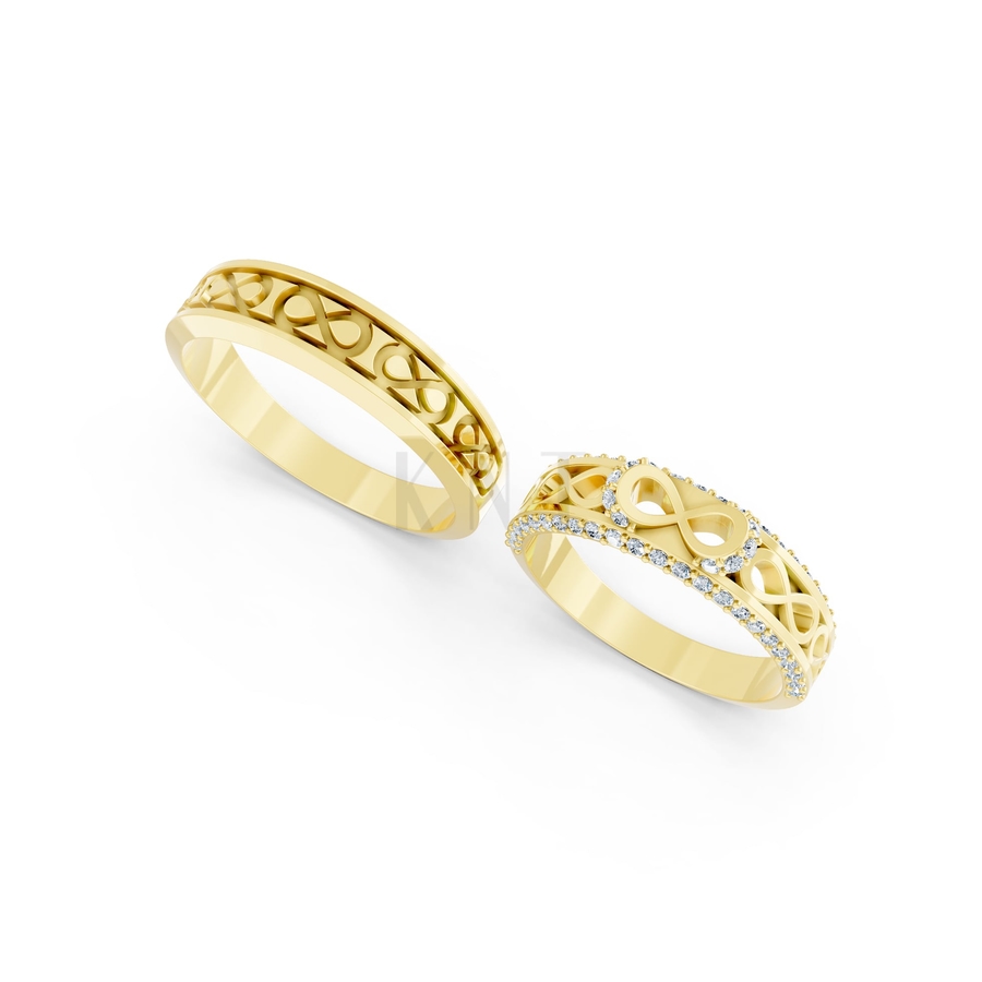 Nhẫn cưới A172 màu Vàng Gold thiết kế phá cách, sang trọng