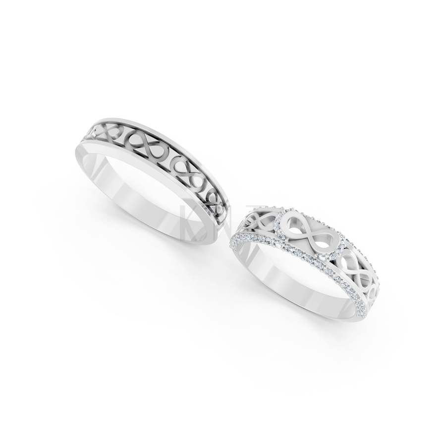 Nhẫn cưới A172 màu vàng trắng White Gold kiểu dáng cá tính, hiện đại