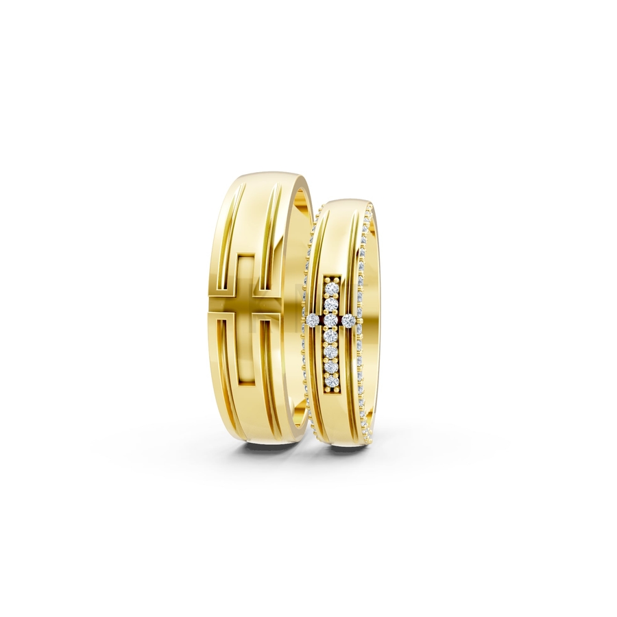 Nhẫn cưới A174 màu Vàng Gold vàng 10K/14K/18K/607 cao cấp, thanh lịch