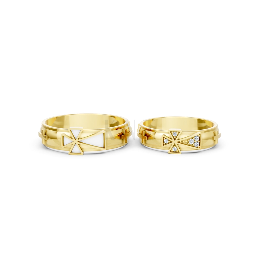 Nhẫn cưới A175 màu Vàng Gold vàng 10K/14K/18K/607 cao cấp, thanh lịch