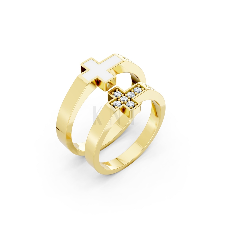 Nhẫn cưới A176 màu Vàng Gold thiết kế tinh tế, sang trọng