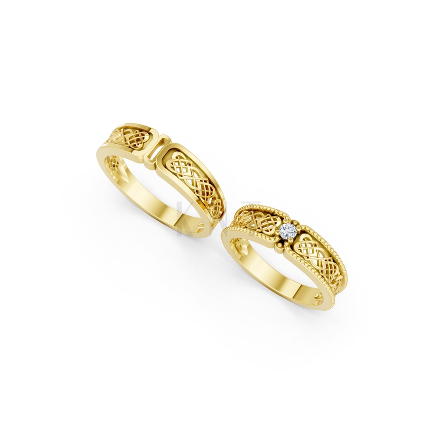 NHẪN CƯỚI A179 màu Vàng Gold vàng 10K/14K/18K/607 cao cấp, thanh lịch