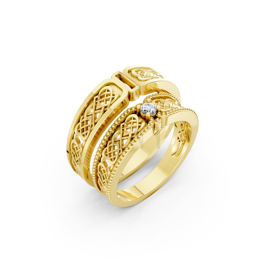 NHẪN CƯỚI A179 màu Vàng Gold thiết kế tinh tế, sang trọng