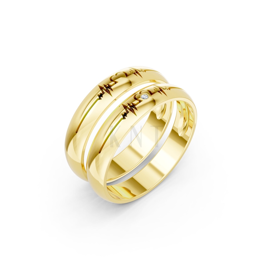 Nhẫn cưới A184 màu Vàng Gold thiết kế tinh tế, sang trọng