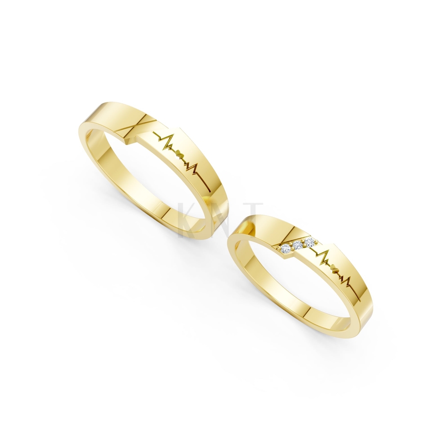 NHẪN CƯỚI A186 màu Vàng Gold thiết kế tinh xảo, độc đáo