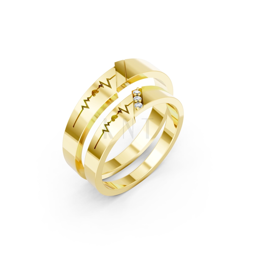 NHẪN CƯỚI A186 màu Vàng Gold thiết kế tinh tế, sang trọng