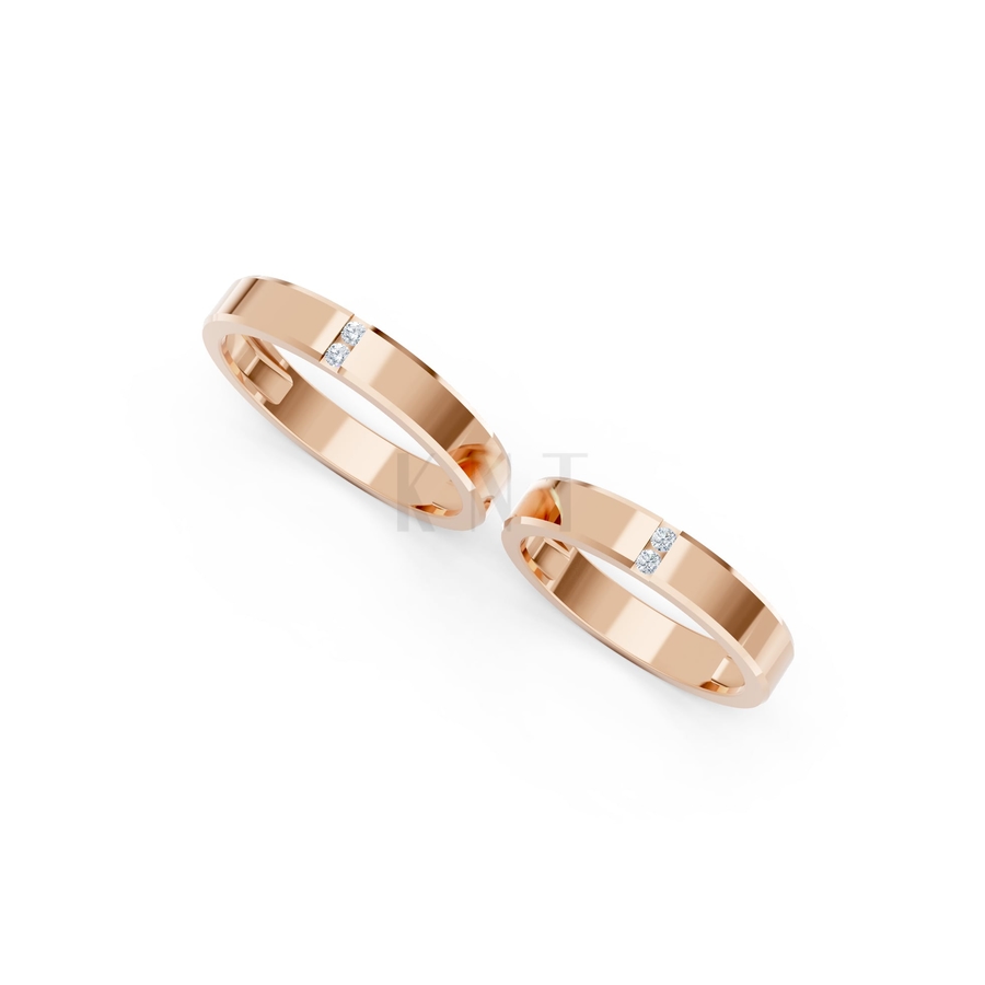 Nhẫn cưới A194 màu vàng hồng Rose Gold phong cách trẻ trung, nổi bật