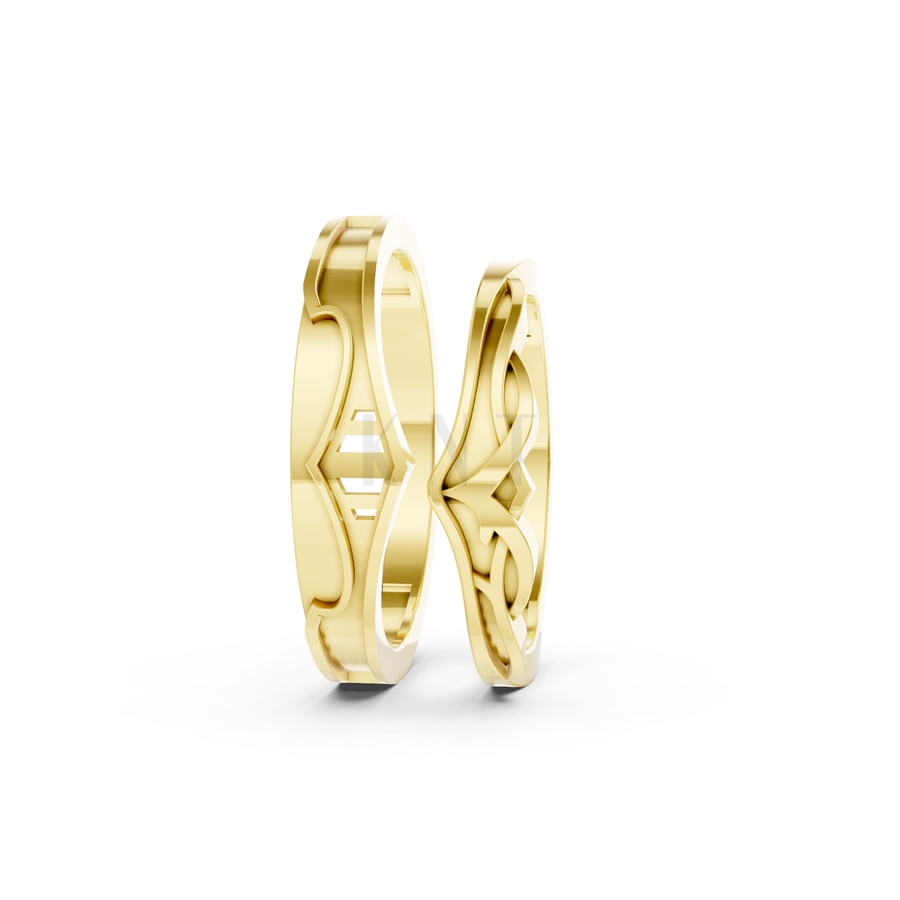 Nhẫn cưới A198 màu Vàng Gold vàng 10K/14K/18K/607 cao cấp, thanh lịch