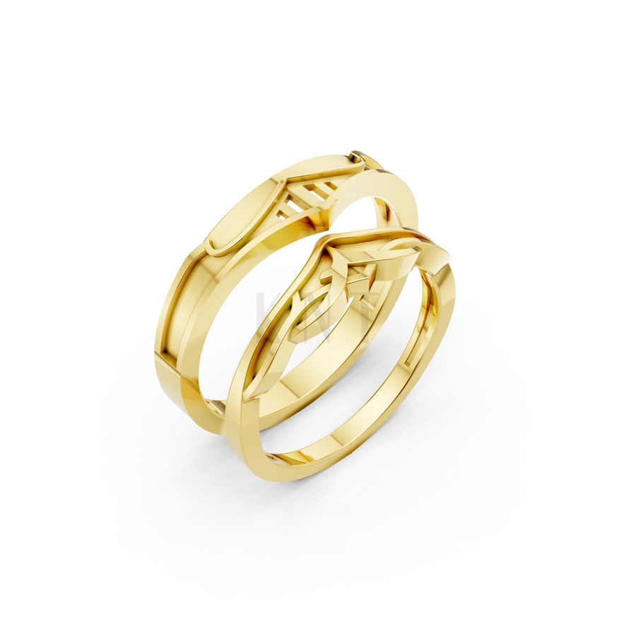 Nhẫn cưới A198 màu Vàng Gold thiết kế tinh tế, sang trọng