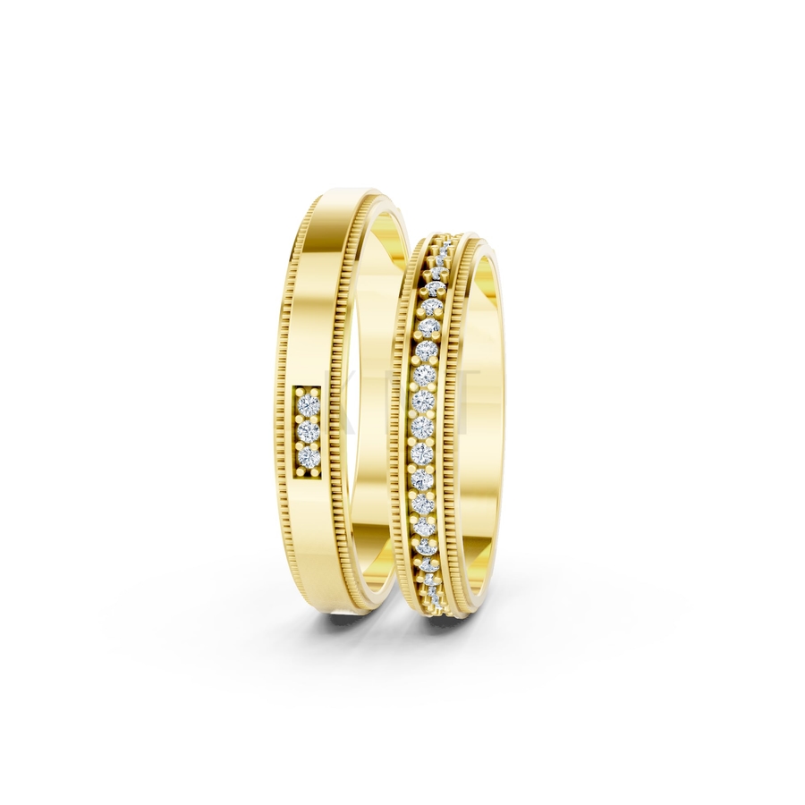 Nhẫn cưới A201 màu Vàng Gold thiết kế phá cách, sang trọng