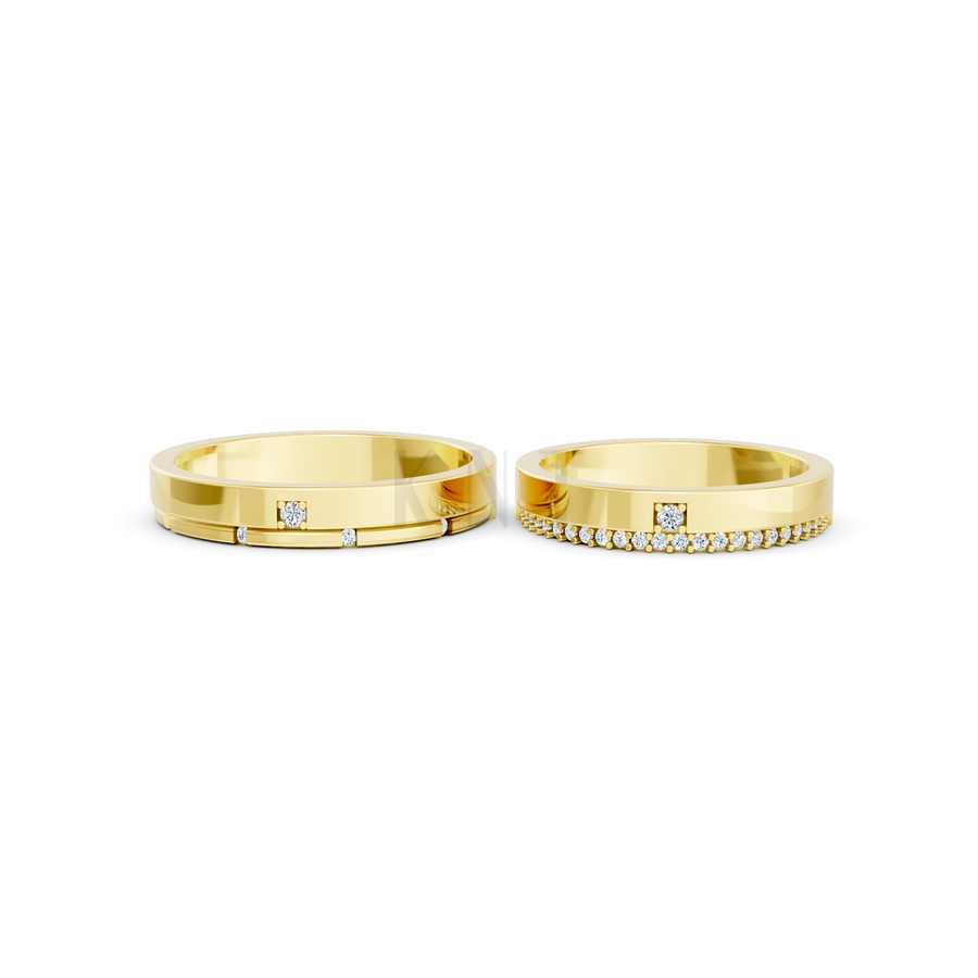 Nhẫn cưới A205 màu Vàng Gold vàng 10K/14K/18K/607 cao cấp, thanh lịch