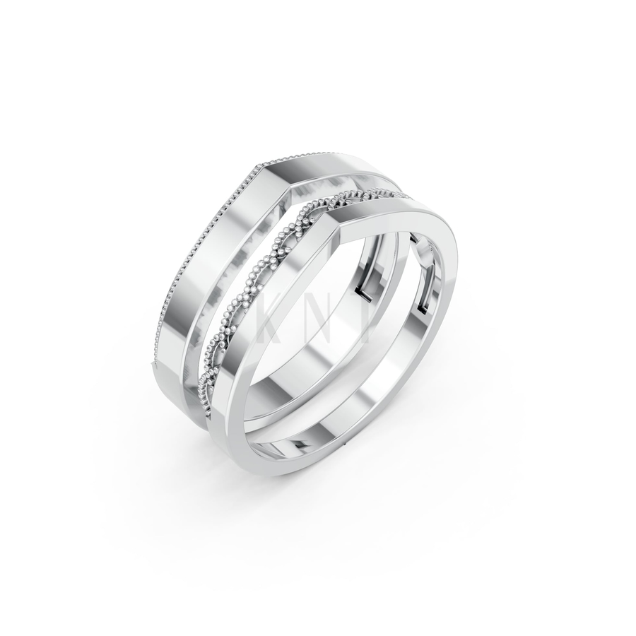 Nhẫn cưới A206 màu vàng trắng White Gold kiểu dáng hiện đại, nổi bật