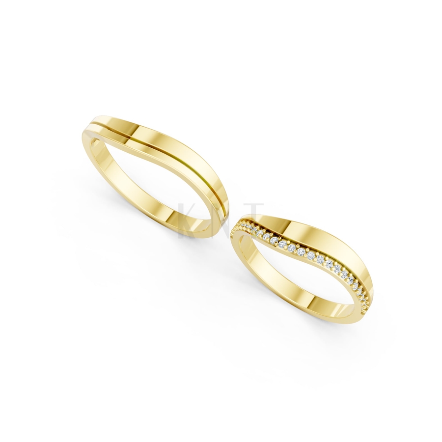 Nhẫn cưới A207 màu Vàng Gold vàng 10K/14K/18K/607 cao cấp, thanh lịch