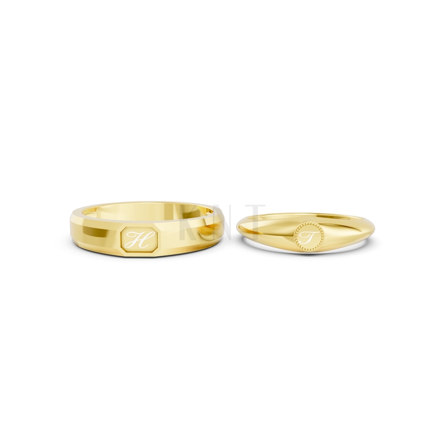 Nhẫn cưới A221 màu Vàng Gold thiết kế tinh xảo, độc đáo