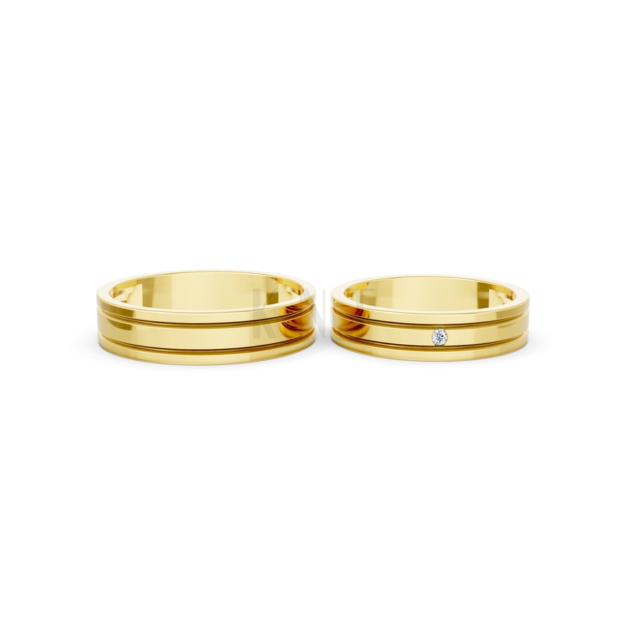 NHẪN CƯỚI A227 màu Vàng Gold thiết kế phá cách, sang trọng