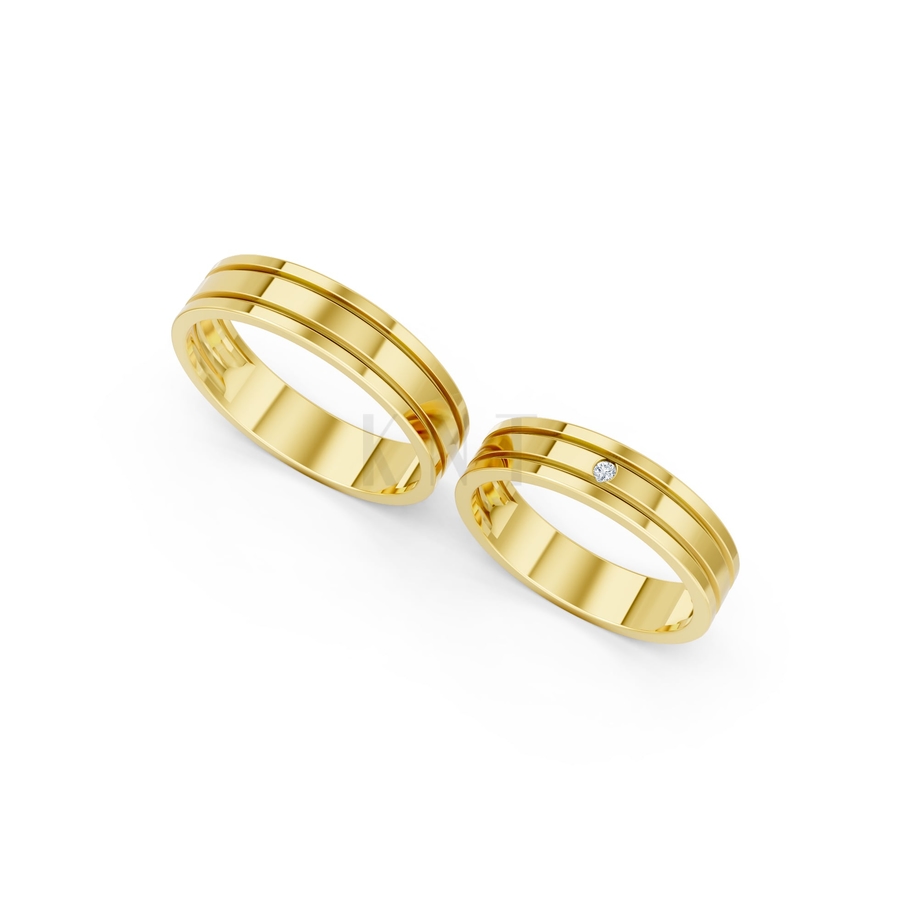 NHẪN CƯỚI A227 màu Vàng Gold vàng 10K/14K/18K/607 cao cấp, thanh lịch