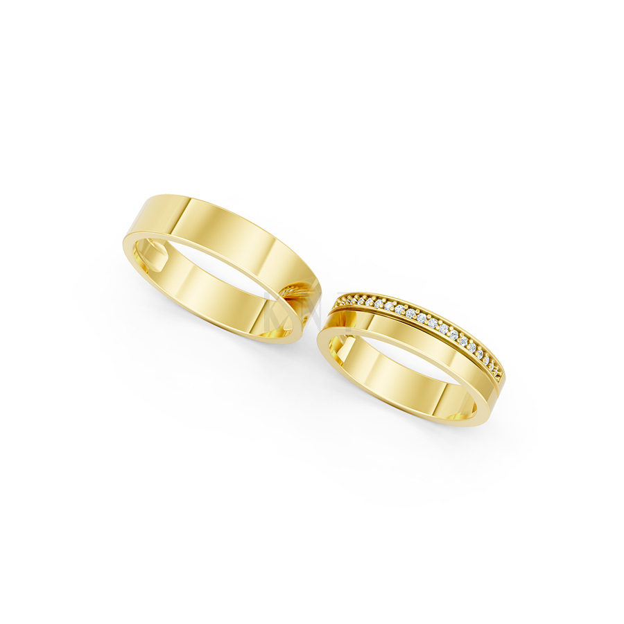 Nhẫn cưới A247 màu Vàng Gold thiết kế tinh xảo, độc đáo