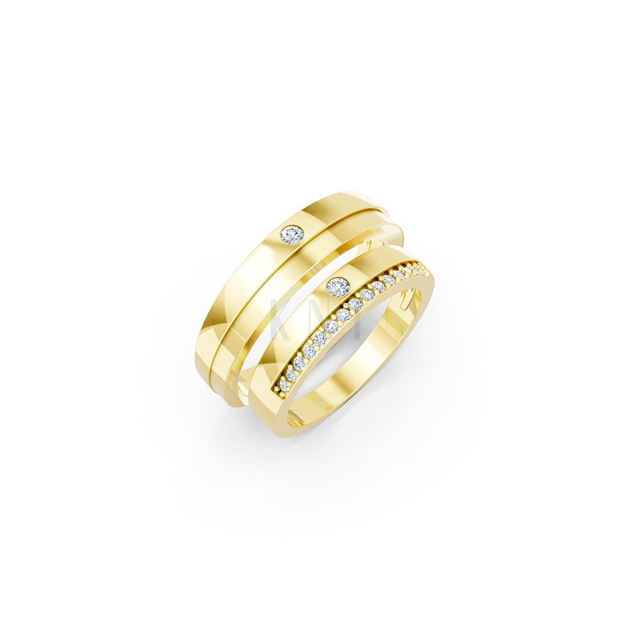 Nhẫn cưới E20 màu Vàng Gold thiết kế tinh tế, sang trọng