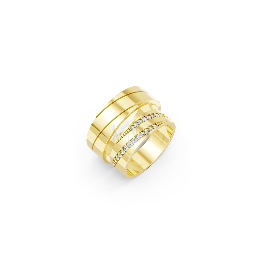 Nhẫn cưới E335 màu Vàng Gold thiết kế tinh tế, sang trọng