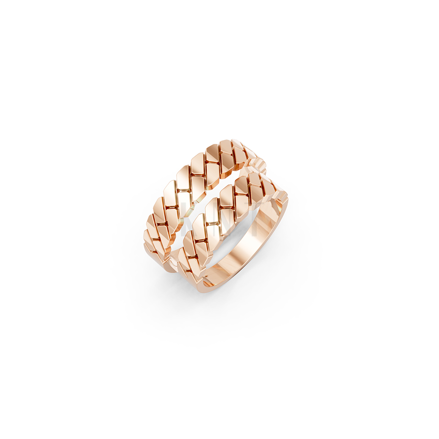 Nhẫn cưới E811 đường nét mạnh mẽ, phong cách cá tính màu vàng hồng Rose Gold họa tiết ấn tượng, cá tính