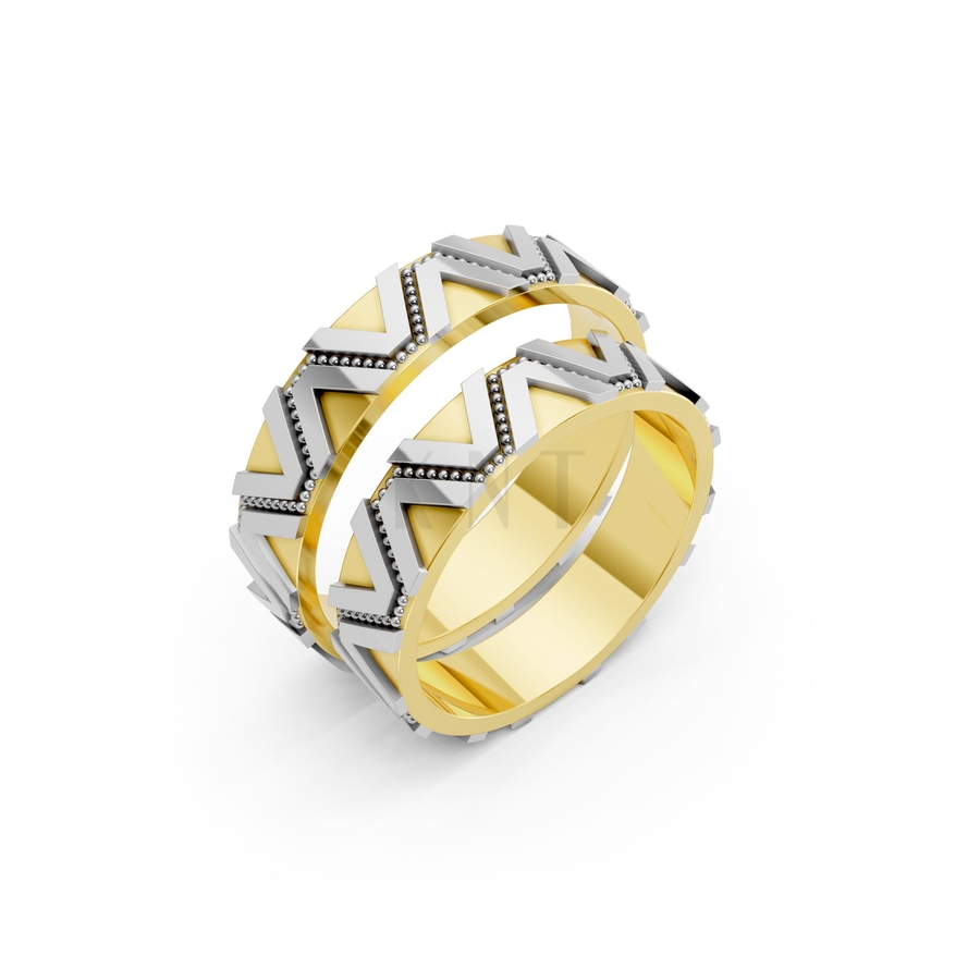 NHẪN CƯỚI E880 phối màu Dual Color họa tiết ấn tượng, cá tính