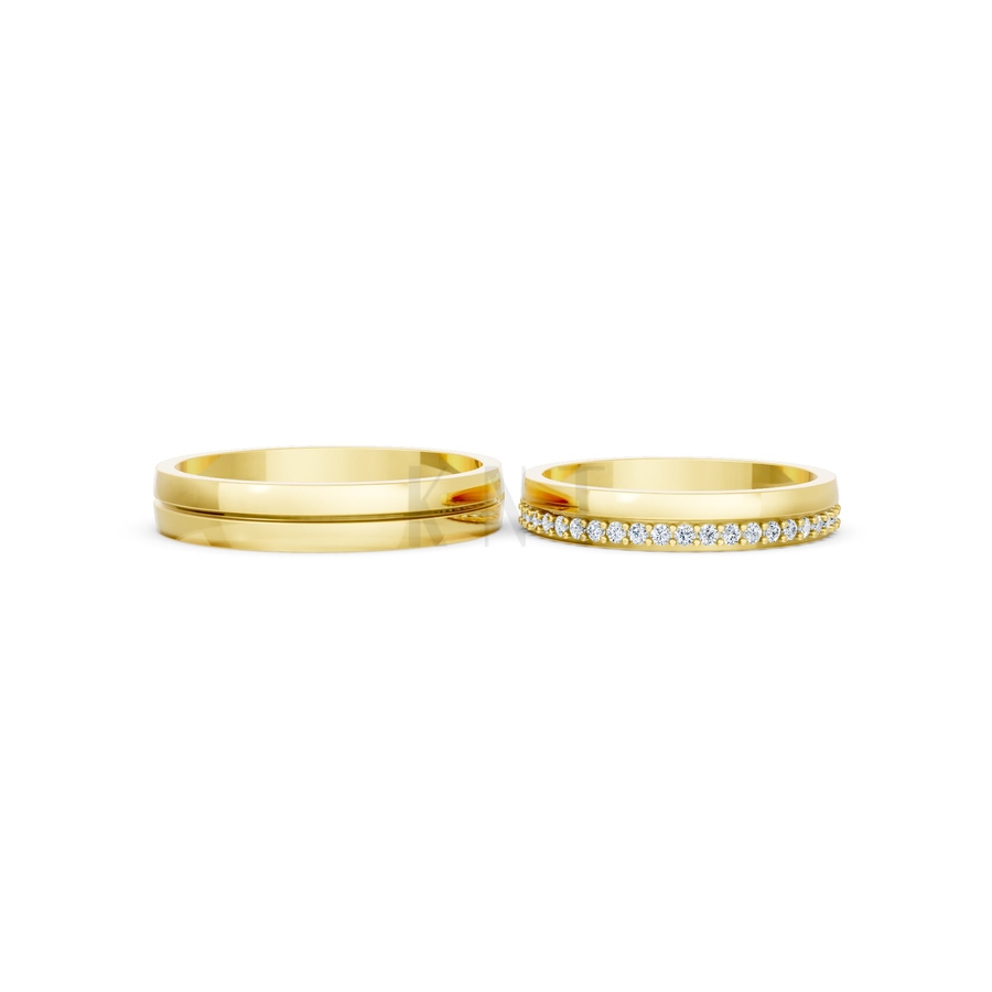 Nhẫn cưới H40 màu Vàng Gold vàng 10K/14K/18K/607 cao cấp, thanh lịch