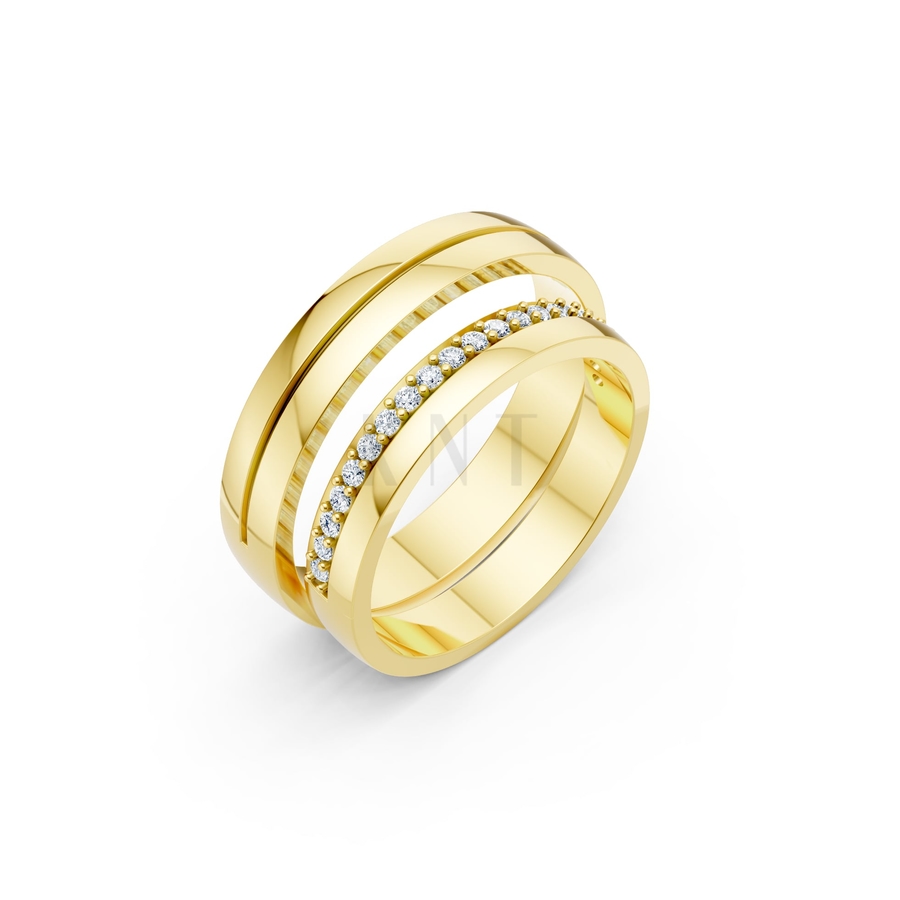 Nhẫn cưới H40 màu Vàng Gold thiết kế tinh tế, sang trọng