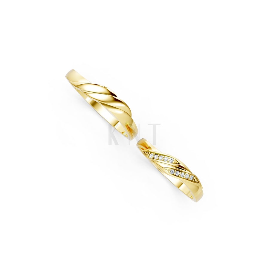 Nhẫn cưới H41 màu Vàng Gold vàng 10K/14K/18K/607 cao cấp, thanh lịch