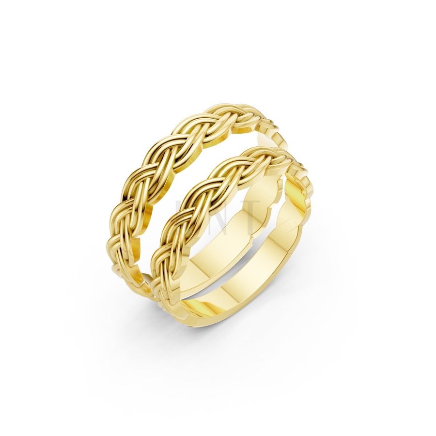 Nhẫn cưới H42 màu Vàng Gold thiết kế tinh tế, sang trọng