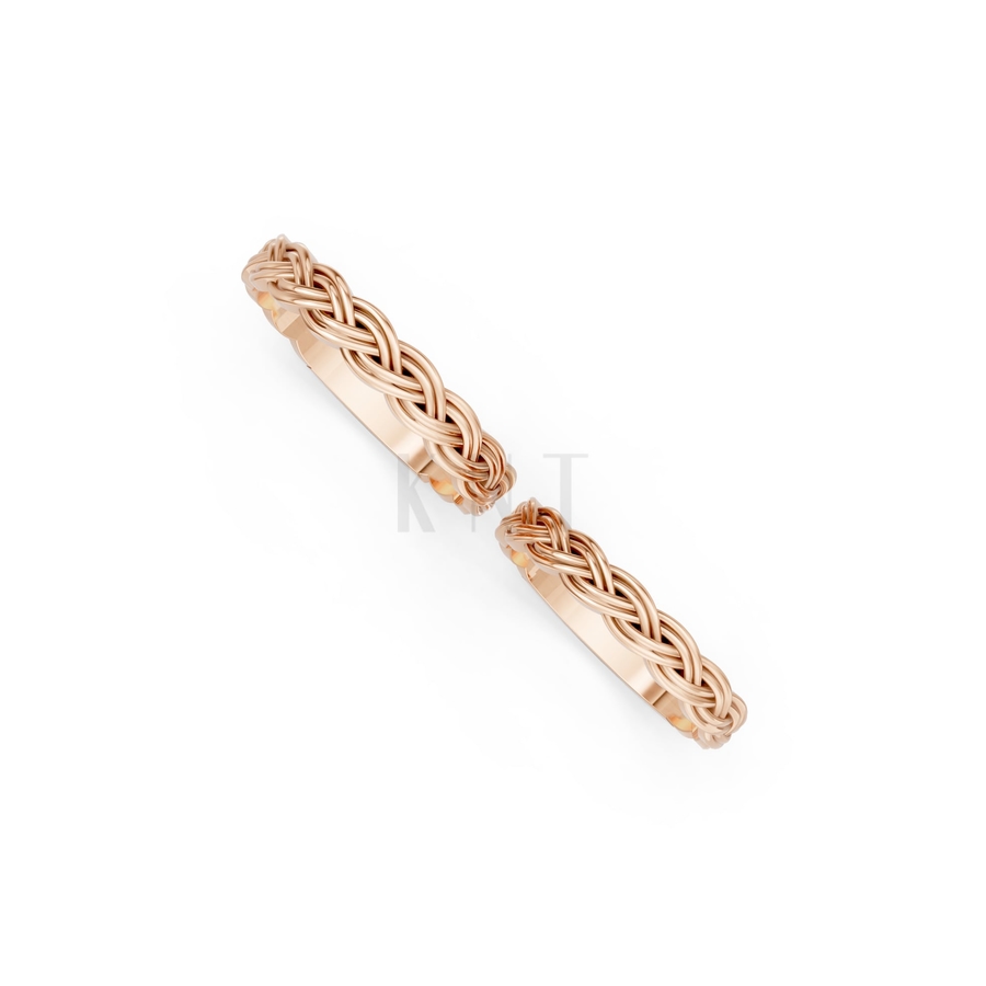 Nhẫn cưới H42 màu vàng hồng Rose Gold phong cách trẻ trung, nổi bật