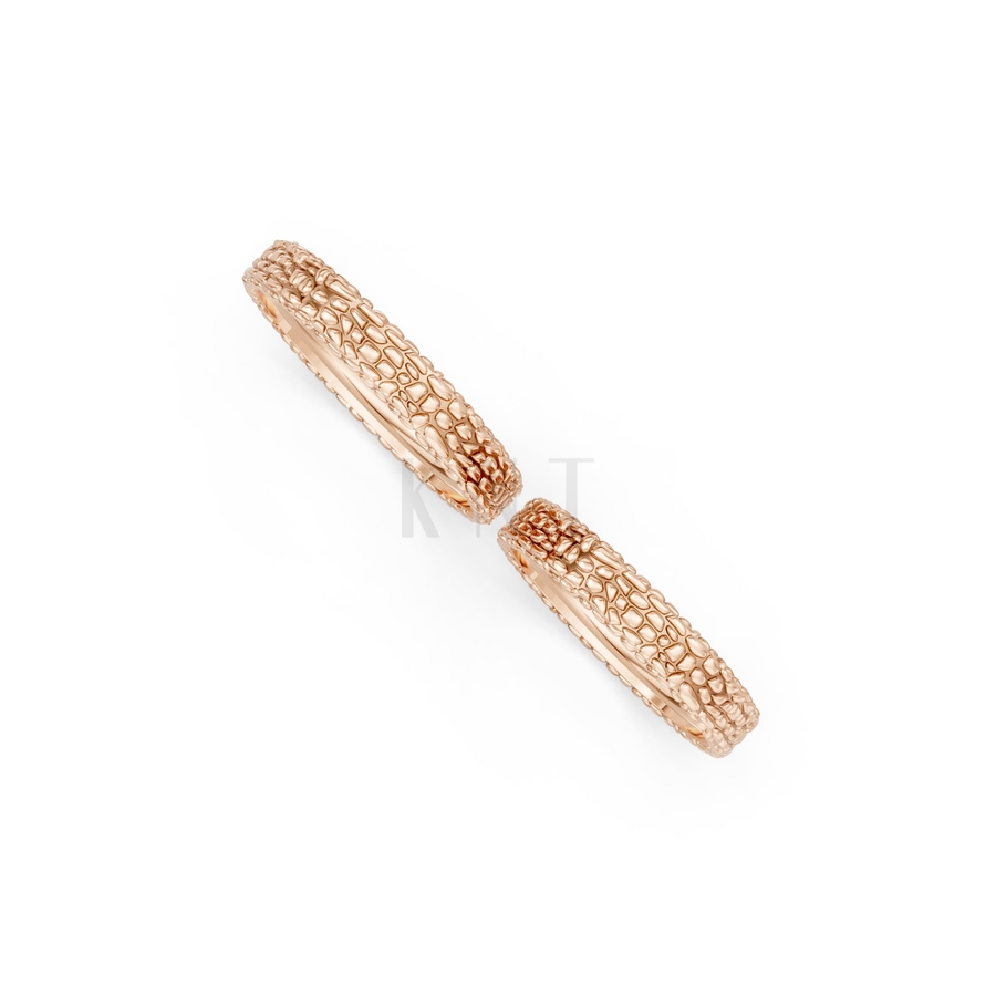 Nhẫn cưới H47 màu vàng hồng Rose Gold phong cách trẻ trung, nổi bật