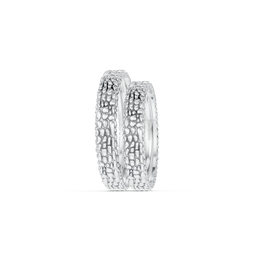 Nhẫn cưới H47 màu vàng trắng White Gold vàng sáng bóng, thiết kế trẻ trung