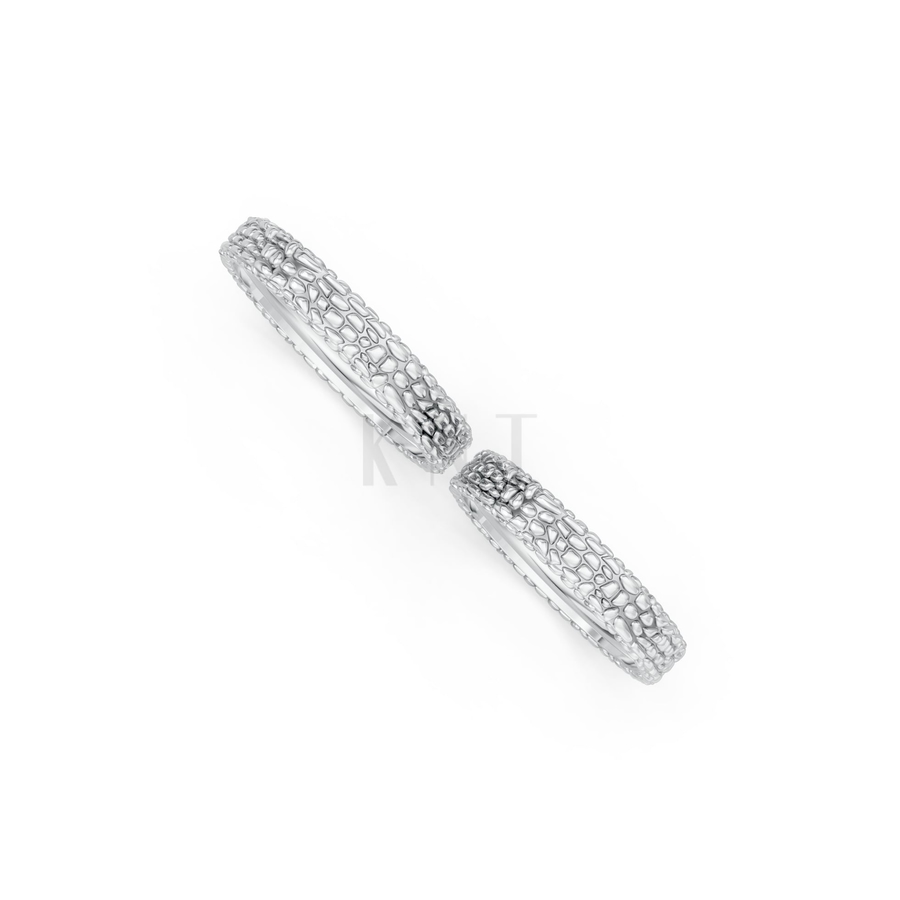 Nhẫn cưới H47 màu vàng trắng White Gold kiểu dáng cá tính, hiện đại