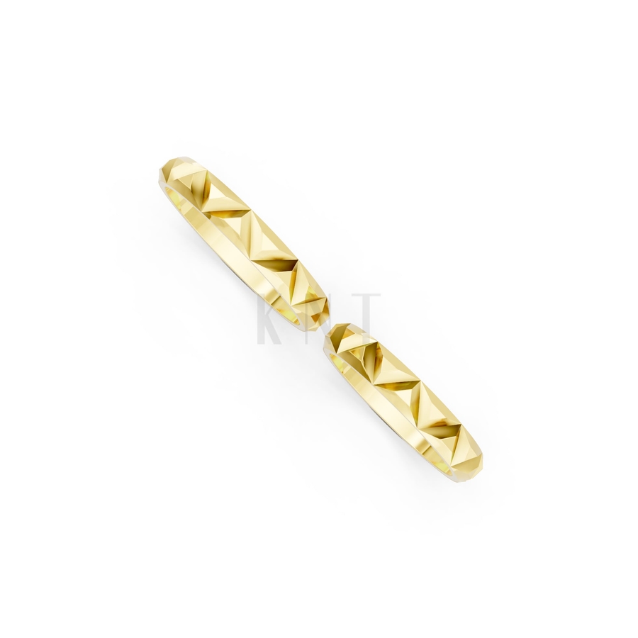 Nhẫn cưới H49 màu Vàng Gold thiết kế tinh xảo, độc đáo