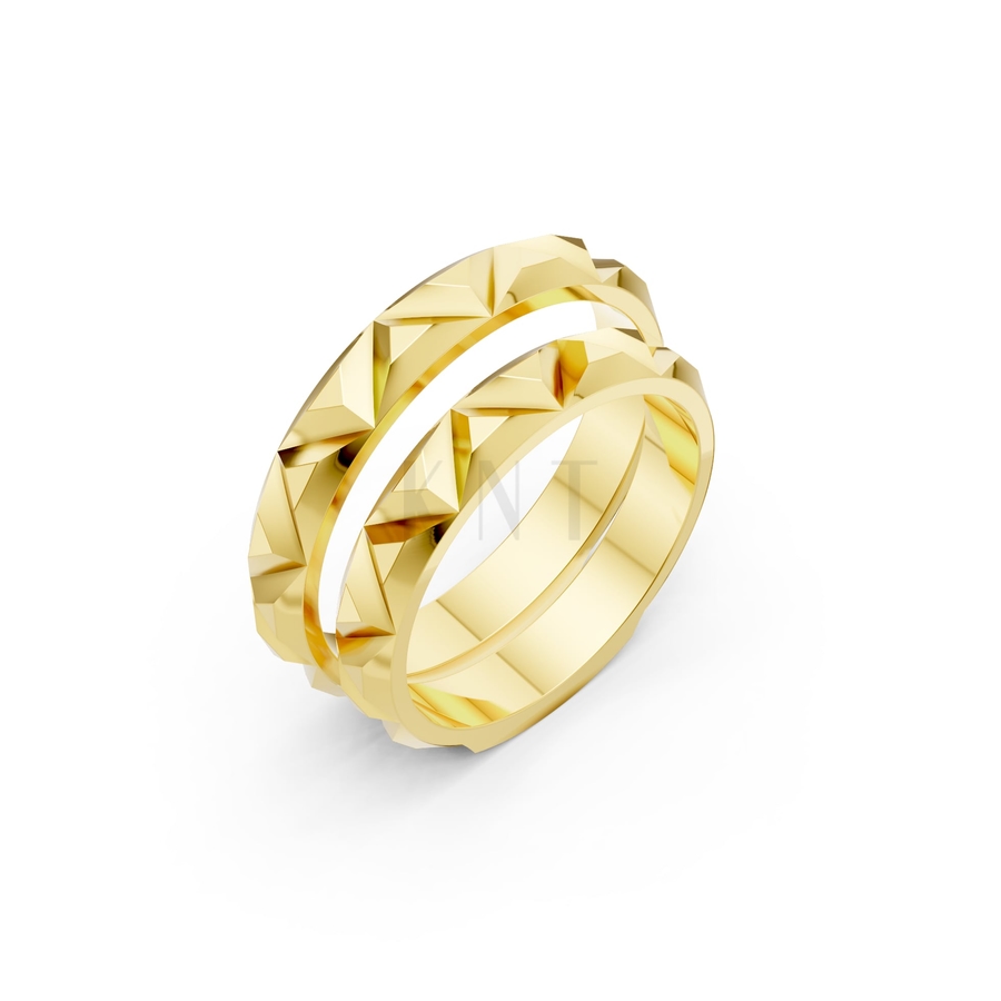 Nhẫn cưới H49 màu Vàng Gold thiết kế tinh tế, sang trọng