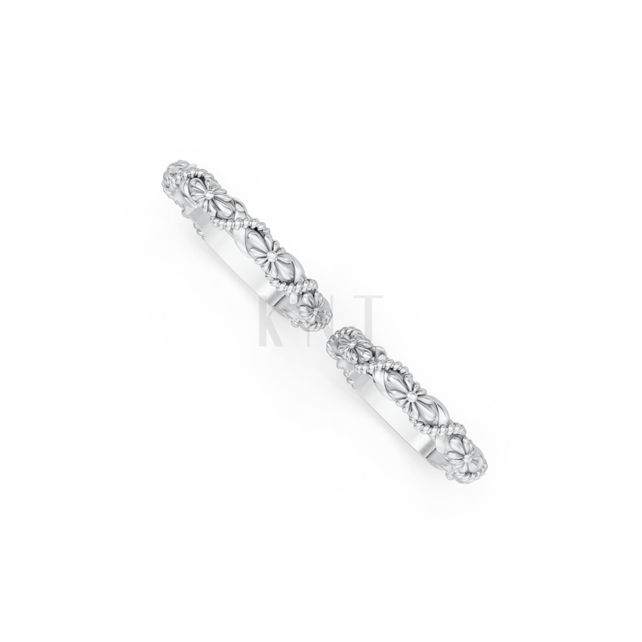 Nhẫn cưới H51 màu vàng trắng White Gold vàng sáng, đường nét sắc sảo, tinh tế