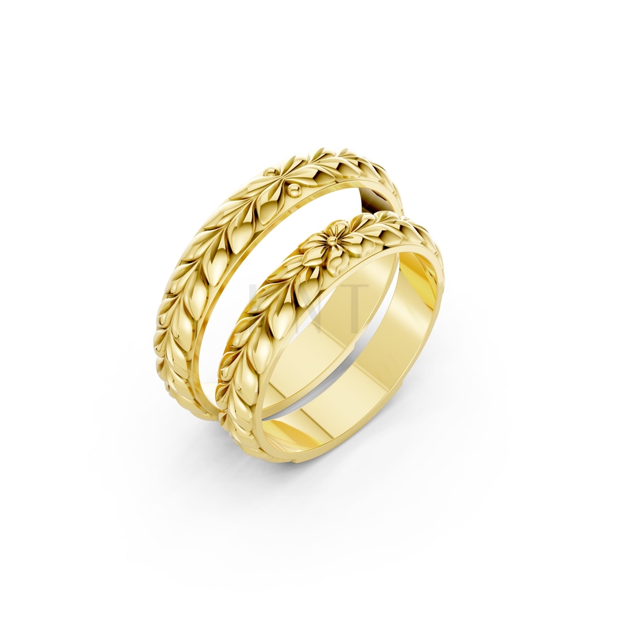 Nhẫn cưới H57 màu Vàng Gold thiết kế tinh tế, sang trọng