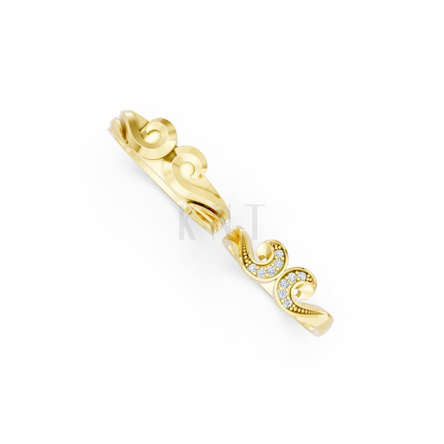 Nhẫn cưới H64 màu Vàng Gold vàng 10K/14K/18K/607 cao cấp, thanh lịch